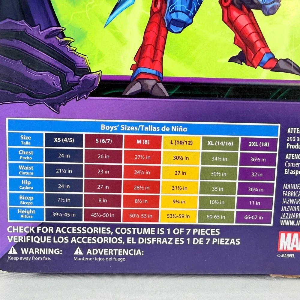 Marvel Spider-Man Mech Strike Costume Kids Large 10-12 Jazwares